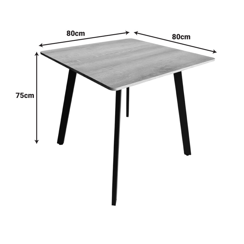 Τραπέζι Squaro  sonoma mdf με λευκά μεταλλικά πόδια 80x80x75εκ - Pakobazaar