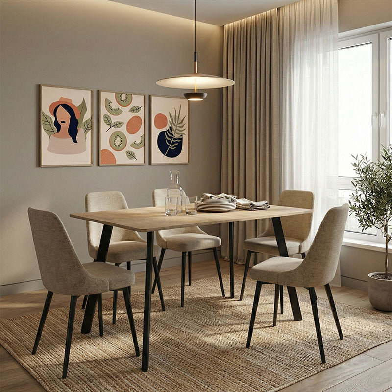 Τραπέζι Squaro  sonoma mdf με μαύρα μεταλλικά πόδια 120x70x75εκ - Pakobazaar