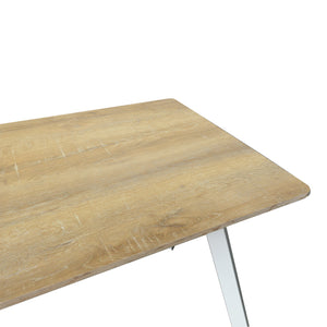 Τραπέζι Squaro  sonoma mdf με λευκά μεταλλικά πόδια 120x70x75εκ - Pakobazaar