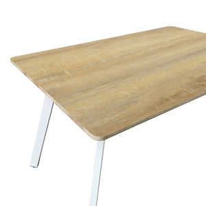 Τραπέζι Squaro  sonoma mdf με λευκά μεταλλικά πόδια 120x70x75εκ - Pakobazaar