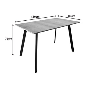 Τραπέζι Squaro  sonoma mdf με λευκά μεταλλικά πόδια 120x70x75εκ - Pakobazaar