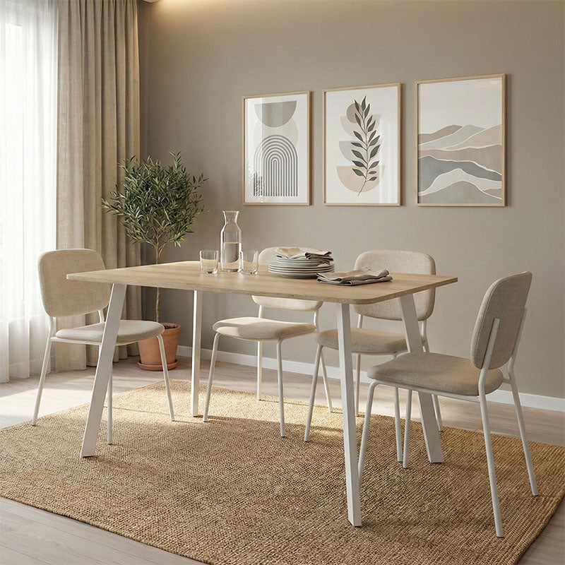 Τραπέζι Squaro  sonoma mdf με λευκά μεταλλικά πόδια 120x70x75εκ - Pakobazaar