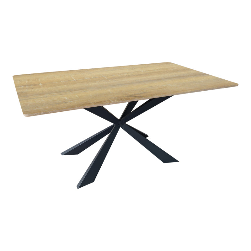 Τραπέζι Aragne  sonoma mdf με μαύρα μεταλλικά πόδια 160x90x75εκ - Pakobazaar