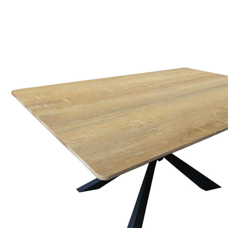Τραπέζι Aragne  sonoma mdf με μαύρα μεταλλικά πόδια 160x90x75εκ - Pakobazaar