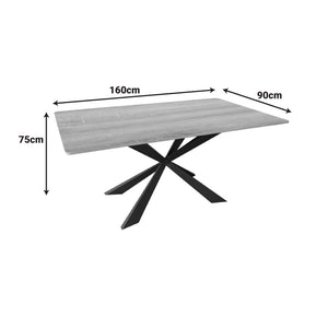 Τραπέζι Aragne  sonoma mdf με μαύρα μεταλλικά πόδια 160x90x75εκ - Pakobazaar