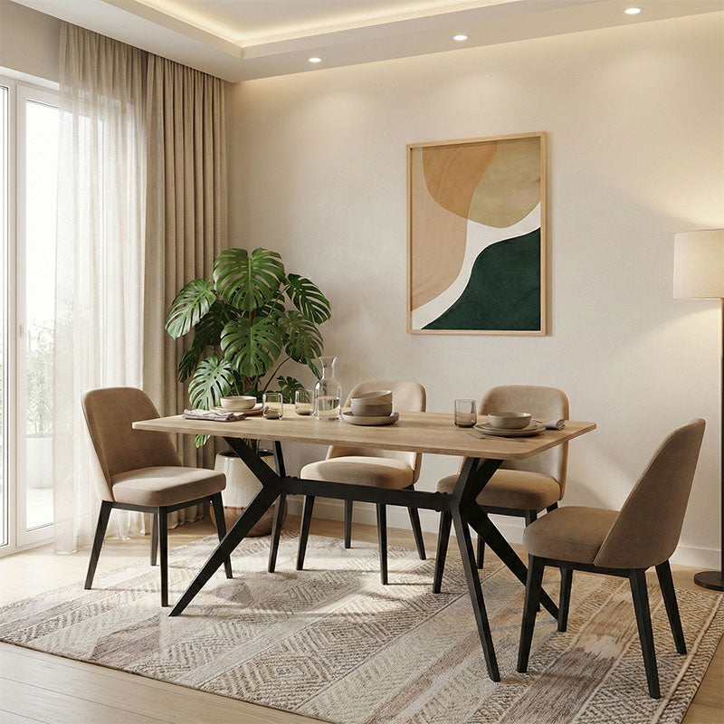 Τραπέζι Ezali  sonoma mdf με μαύρα μεταλλικά πόδια 140x80x75εκ - Pakobazaar
