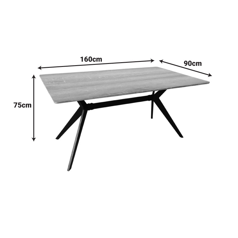 Τραπέζι Ezali  sonoma mdf με μαύρα μεταλλικά πόδια 160x90x75εκ - Pakobazaar
