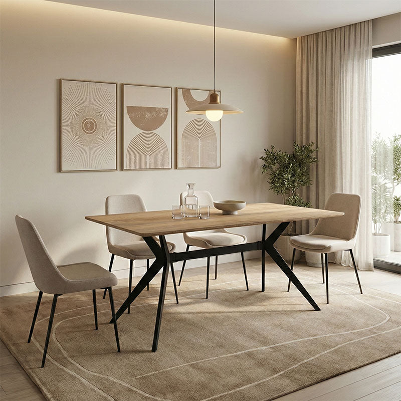 Τραπέζι Ezali  sonoma mdf με μαύρα μεταλλικά πόδια 160x90x75εκ - Pakobazaar