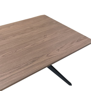 Τραπέζι Ezali  καρυδί mdf με μαύρα μεταλλικά πόδια 160x90x75εκ - Pakobazaar