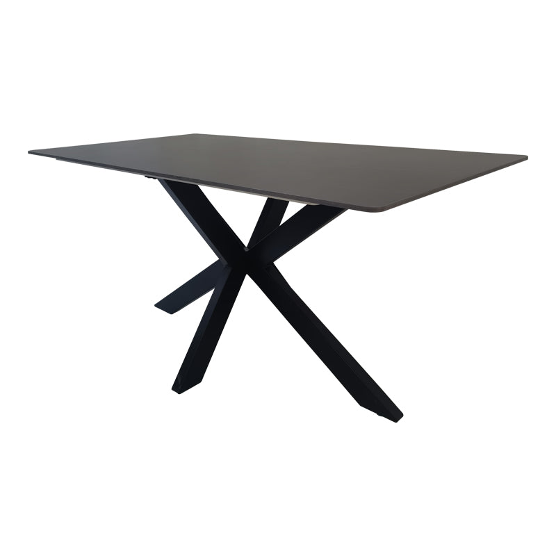 Τραπέζι Bethan  sintered stone-μέταλλο μαύρο μαρμάρου-μαύρο 160x80x75εκ - Pakobazaar