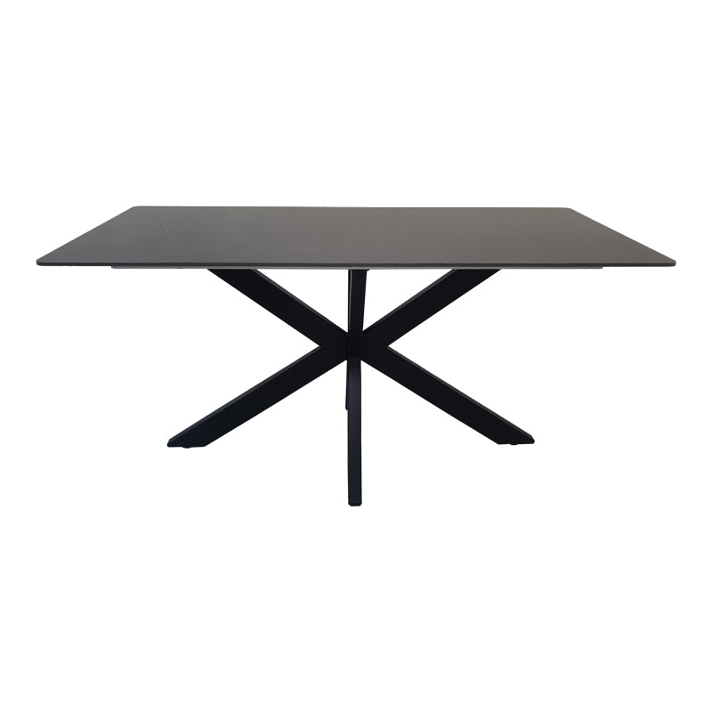 Τραπέζι Bethan  sintered stone-μέταλλο μαύρο μαρμάρου-μαύρο 160x80x75εκ - Pakobazaar