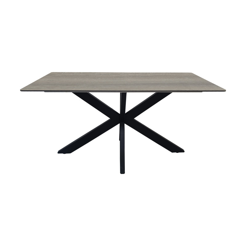 Τραπέζι Bethan  sonoma με γκρι mdf και μαύρο μέταλλο 160x80x75εκ - Pakobazaar