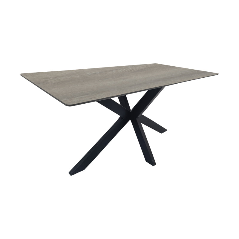 Τραπέζι Bethan  sonoma με γκρι mdf και μαύρο μέταλλο 160x80x75εκ - Pakobazaar