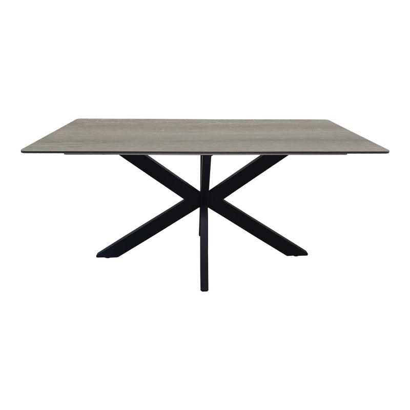 Τραπέζι Bethan  sonoma με γκρι mdf και μαύρο μέταλλο 180x90x75εκ - Pakobazaar