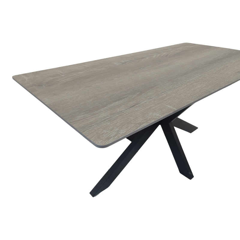 Τραπέζι Bethan  sonoma με γκρι mdf και μαύρο μέταλλο 180x90x75εκ - Pakobazaar