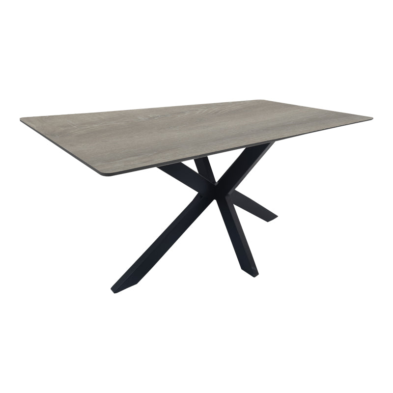 Τραπέζι Bethan  sonoma με γκρι mdf και μαύρο μέταλλο 180x90x75εκ - Pakobazaar