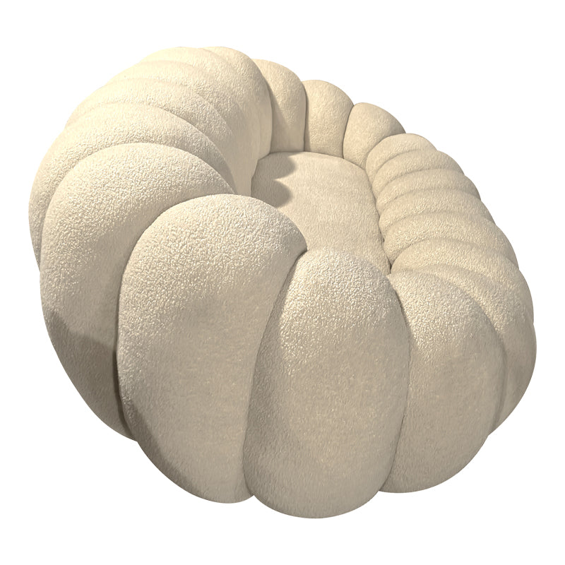 Καναπές Embrace  μπουκλέ ύφασμα σε μπεζ απόχρωση 180x105x65εκ - Pakobazaar