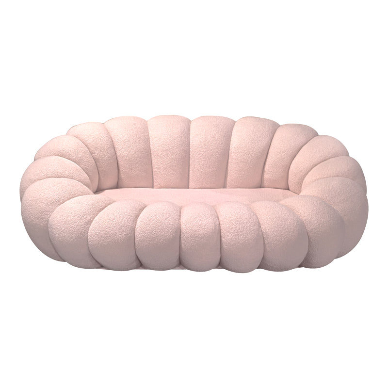 Καναπές Embrace  μπουκλέ ύφασμα σε ροζ απόχρωση 180x105x65εκ - Pakobazaar