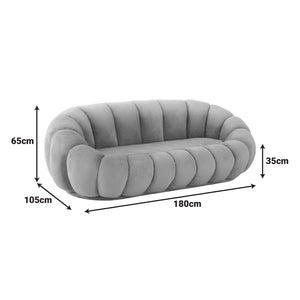 Καναπές Embrace  μπουκλέ ύφασμα σε ροζ απόχρωση 180x105x65εκ - Pakobazaar