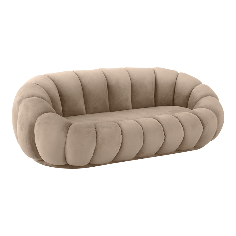 Καναπές Embrace  βελούδο σε μπεζ απόχρωση 180x105x65εκ - Pakobazaar