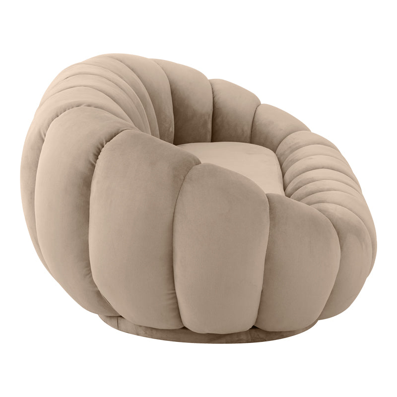 Καναπές Embrace  βελούδο σε μπεζ απόχρωση 180x105x65εκ - Pakobazaar