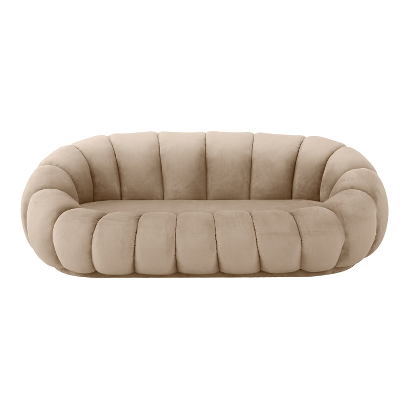 Καναπές Embrace  βελούδο σε μπεζ απόχρωση 180x105x65εκ - Pakobazaar