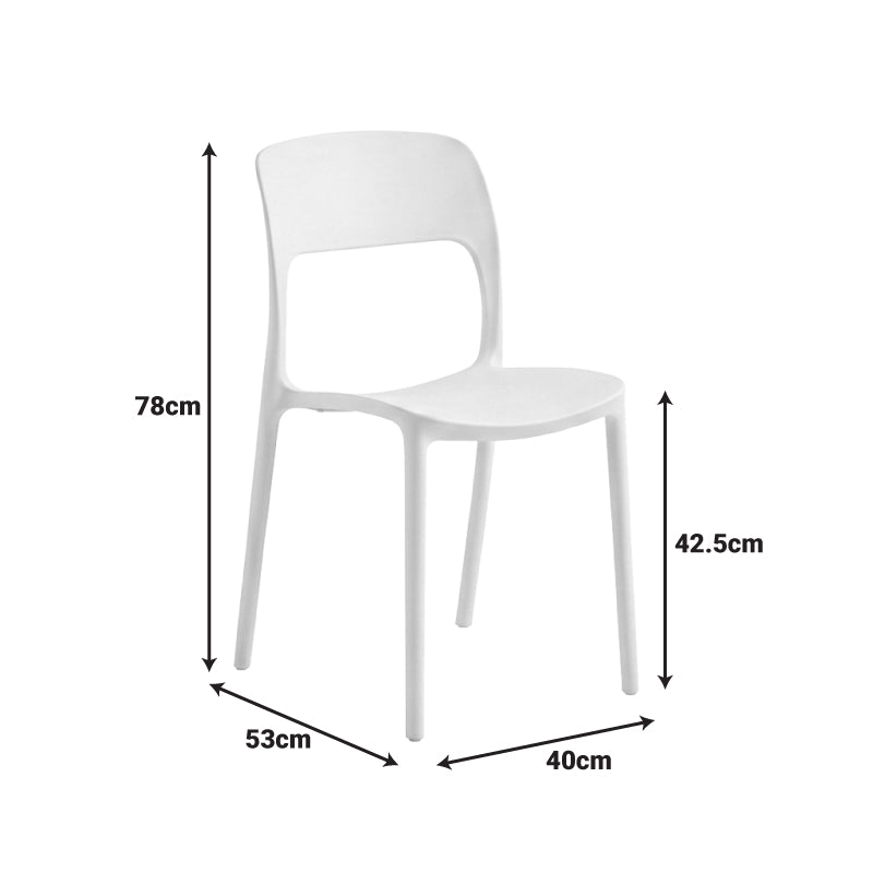 Καρέκλα στοιβαζόμενη Zanna  pp λευκό 40x53x78εκ - Pakobazaar