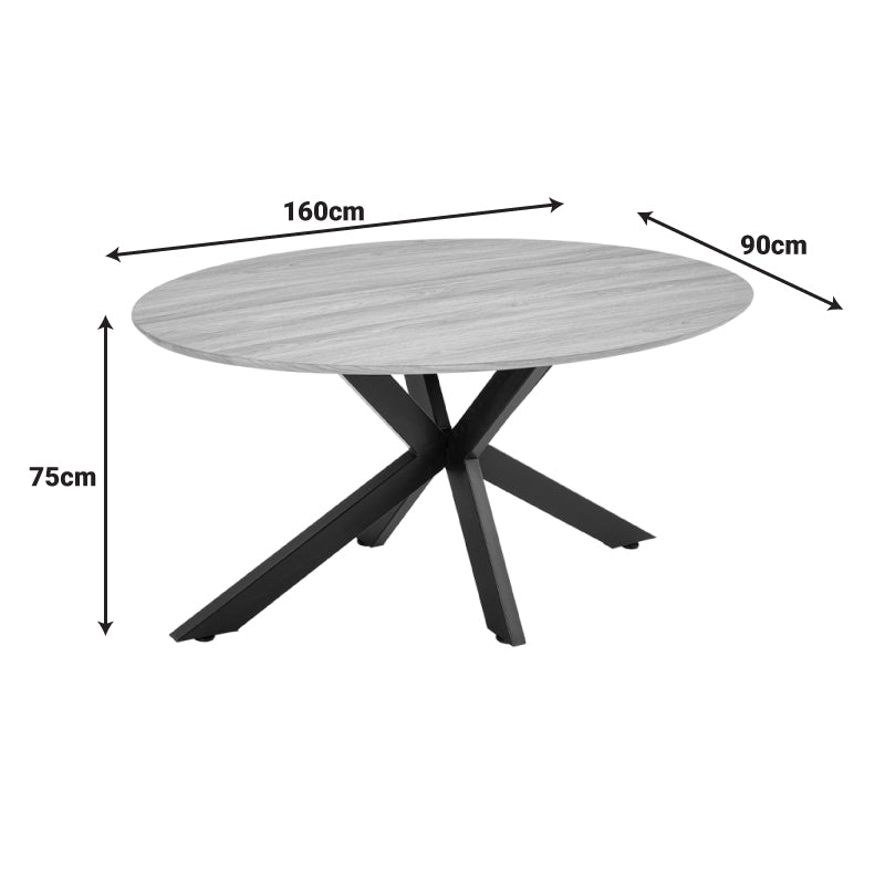 Τραπέζι Makrey  μαύρο mdf- μεταλλικά πόδια 160x90x75εκ - Pakobazaar
