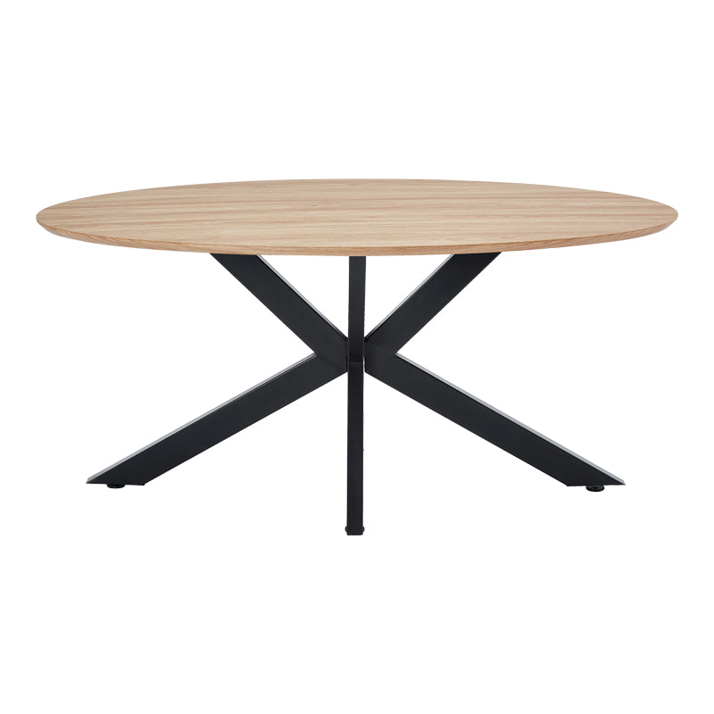 Τραπέζι Makrey  sonoma mdf- μαύρα μεταλλικά πόδια 160x90x75εκ - Pakobazaar