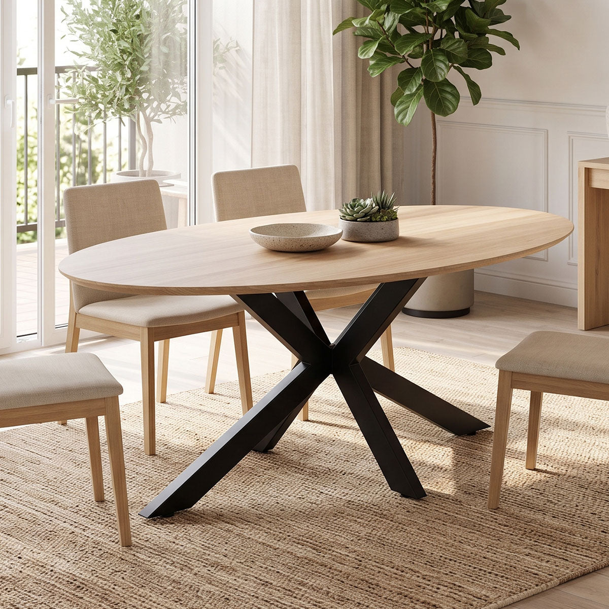 Τραπέζι Makrey  sonoma mdf- μαύρα μεταλλικά πόδια 160x90x75εκ - Pakobazaar