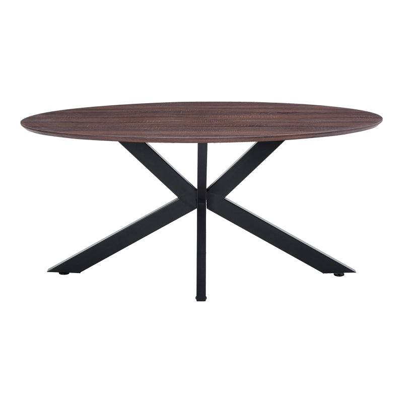Τραπέζι Makrey  καρυδί mdf- μαύρα μεταλλικά πόδια 160x90x75εκ - Pakobazaar