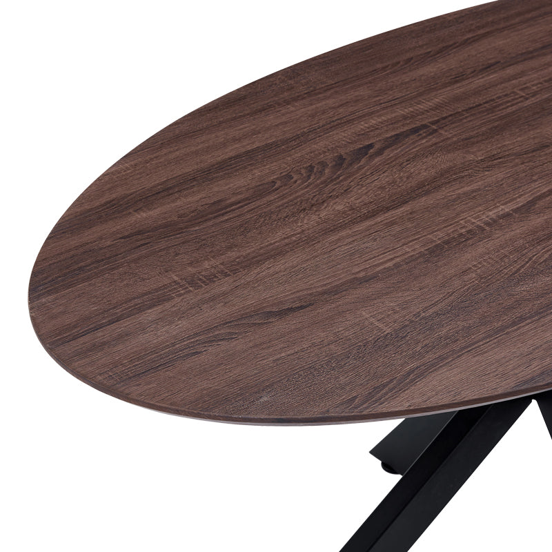 Τραπέζι Makrey  καρυδί mdf- μαύρα μεταλλικά πόδια 160x90x75εκ - Pakobazaar