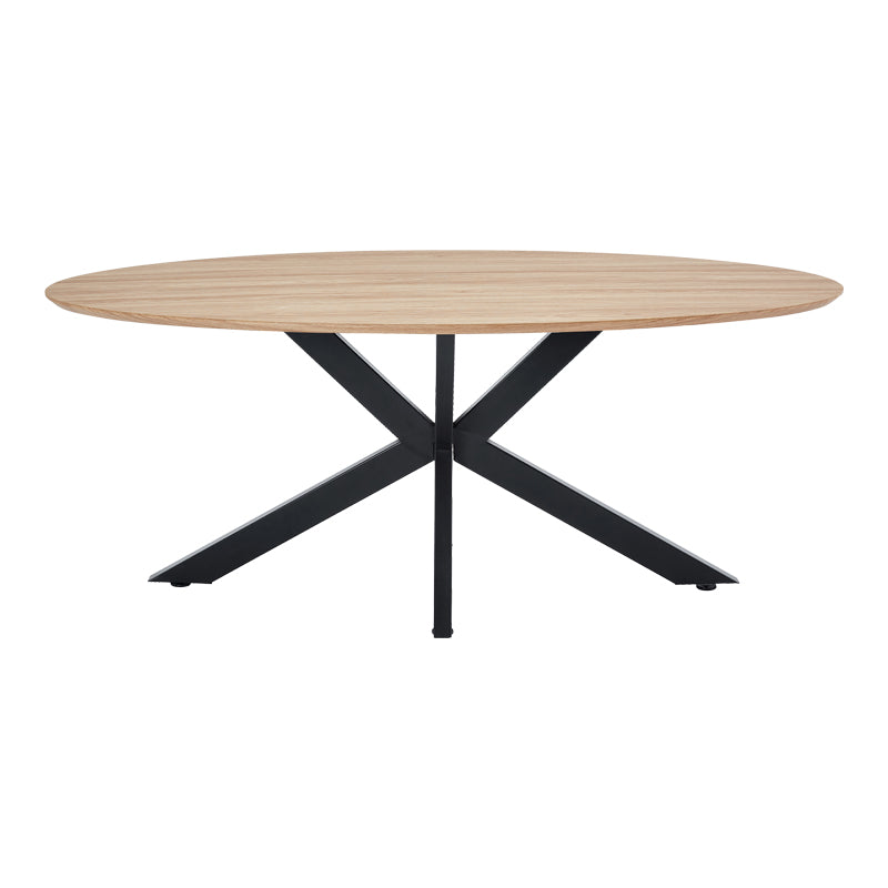 Τραπέζι Makrey  sonoma mdf- μαύρα μεταλλικά πόδια 180x90x75εκ - Pakobazaar