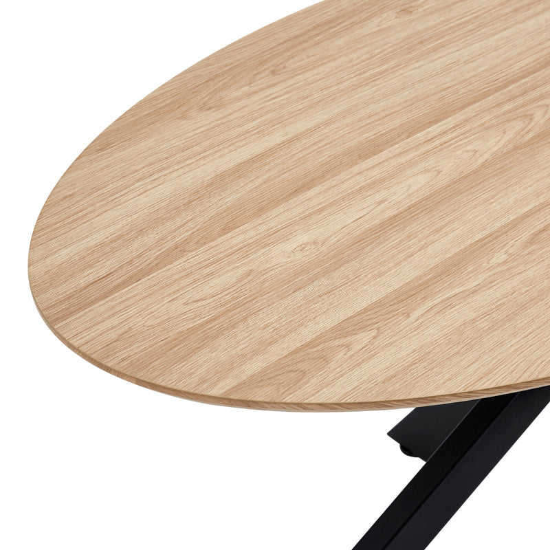 Τραπέζι Makrey  sonoma mdf- μαύρα μεταλλικά πόδια 180x90x75εκ - Pakobazaar