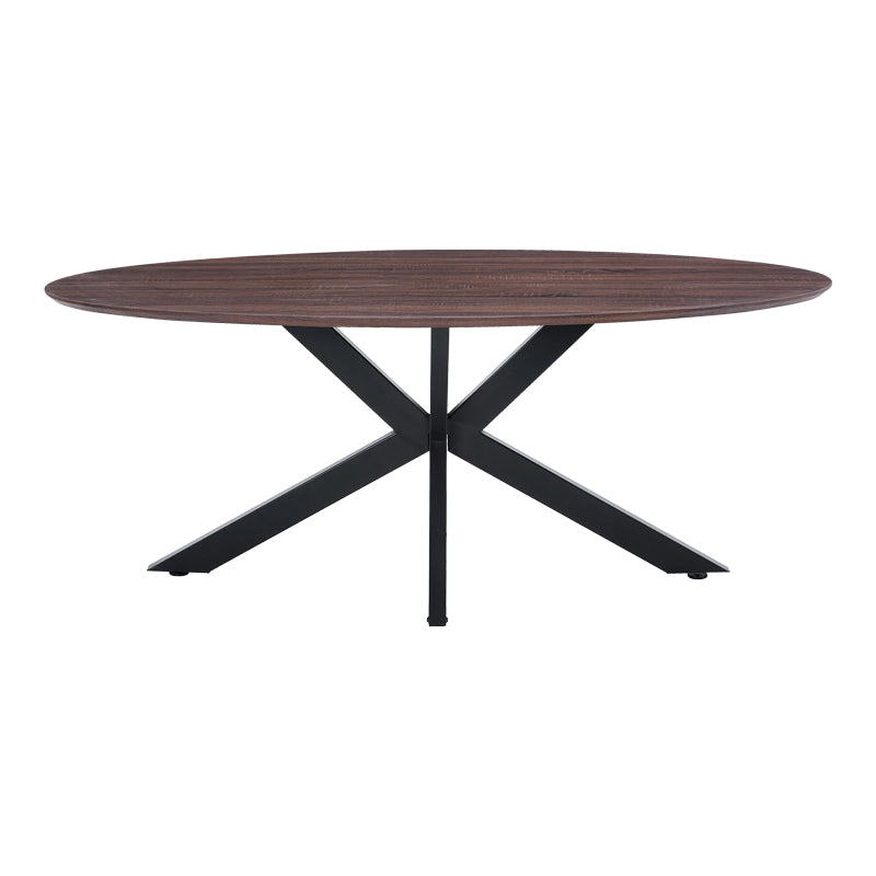 Τραπέζι Makrey  καρυδί mdf- μαύρα μεταλλικά πόδια 180x90x75εκ - Pakobazaar