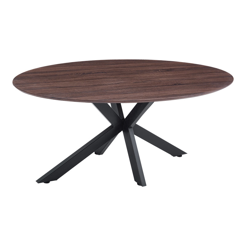 Τραπέζι Makrey  καρυδί mdf- μαύρα μεταλλικά πόδια 180x90x75εκ - Pakobazaar