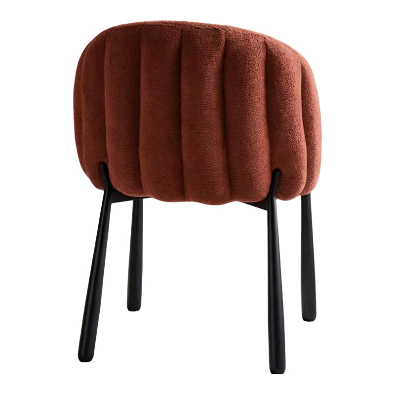 Καρέκλα Denna  ύφασμα terracotta-μαύρα μεταλλικά πόδια 52x60x85εκ - Pakobazaar