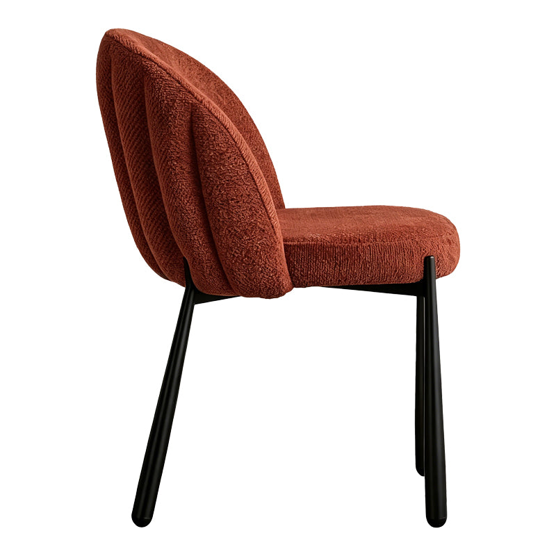 Καρέκλα Denna  ύφασμα terracotta-μαύρα μεταλλικά πόδια 52x60x85εκ - Pakobazaar