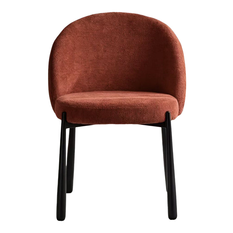 Καρέκλα Denna  ύφασμα terracotta-μαύρα μεταλλικά πόδια 52x60x85εκ - Pakobazaar