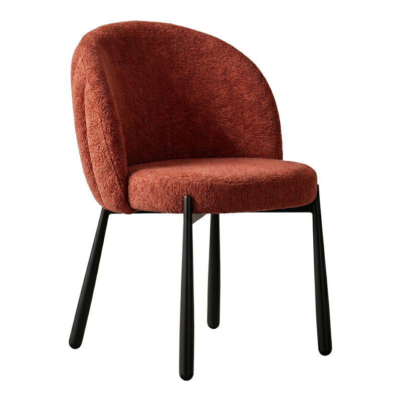 Καρέκλα Denna  ύφασμα terracotta-μαύρα μεταλλικά πόδια 52x60x85εκ - Pakobazaar