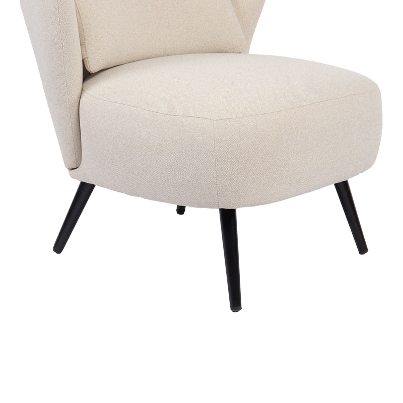 Πολυθρόνα Nagreta  μπεζ ύφασμα με μεταλλικό πόδι σε μαύρη απόχρωση 77x73x74εκ