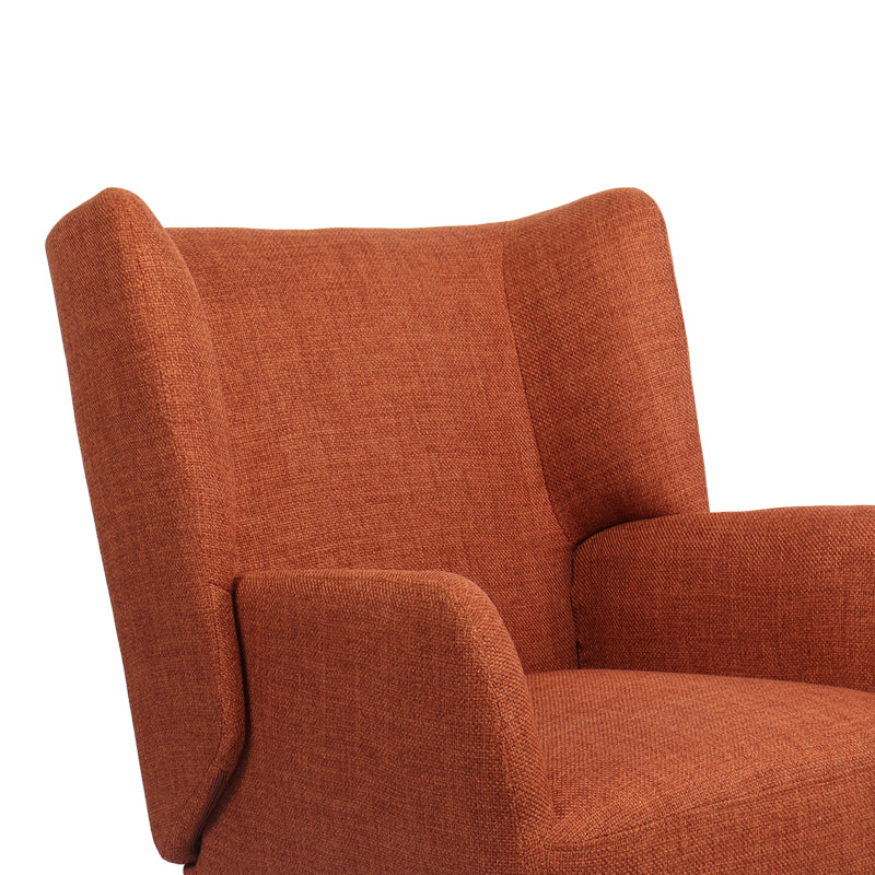 Πολυθρόνα Mareta  terracotta ύφασμα με πόδι σε μαύρη απόχρωση 83x80x99εκ - Pakobazaar