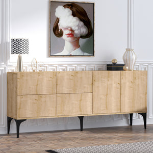 Κονσόλα Myriokefala Με Ράφια Δρυς Sapphire 180x40x80 εκ. Μελαμίνης