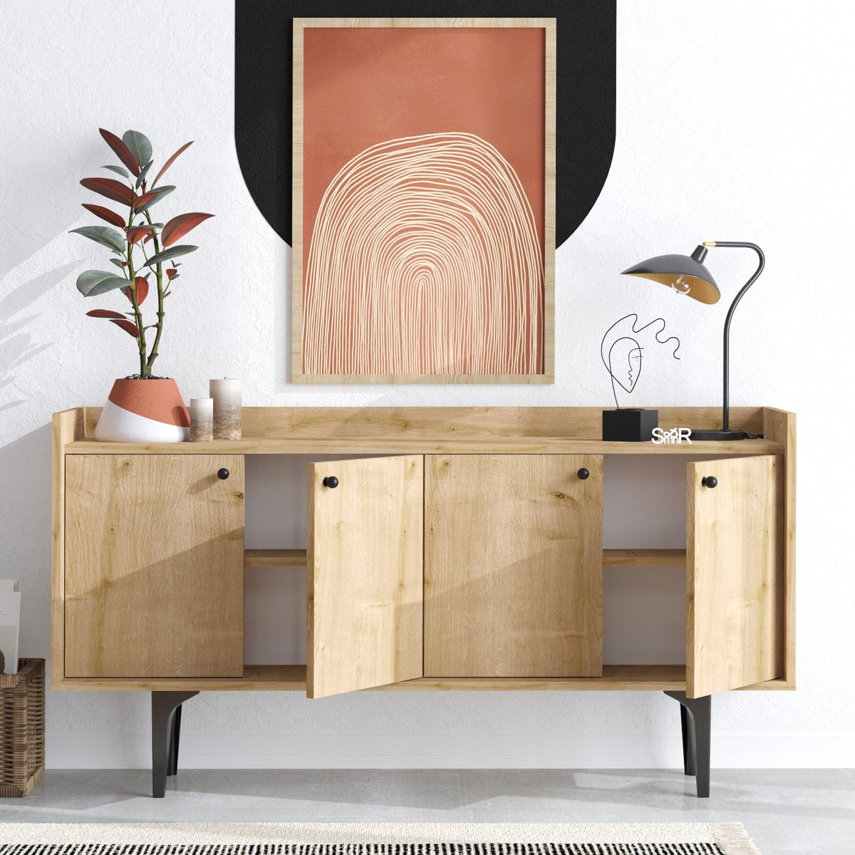 Κονσόλα Chordaki Δρυς Sapphire 150x40x80 εκ. Μελαμίνης