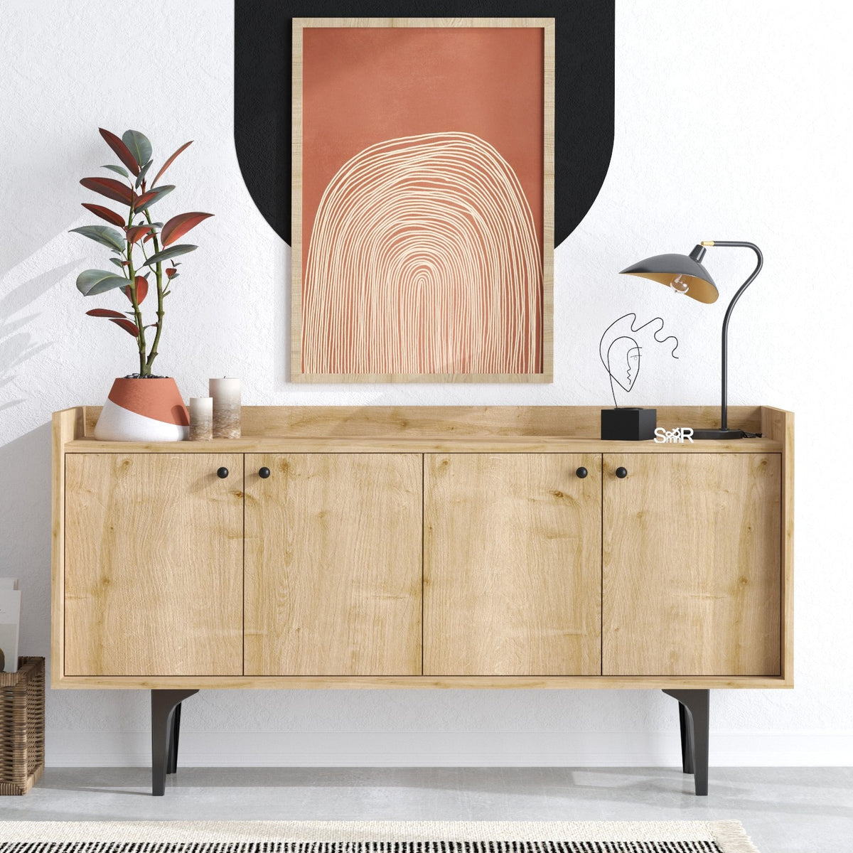 Κονσόλα Chordaki Δρυς Sapphire 150x40x80 εκ. Μελαμίνης