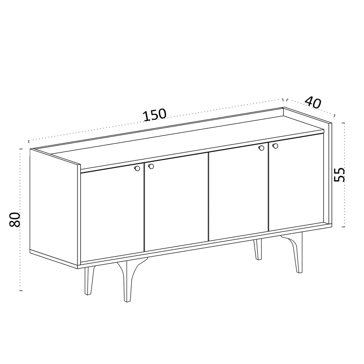 Κονσόλα Chordaki Δρυς Sapphire 150x40x80 εκ. Μελαμίνης