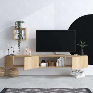 Σύνθεση Τηλεόρασης Asigonia Δρυς Sapphire 180x32x25 εκ. Μελαμίνης