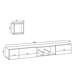 Σύνθεση Τηλεόρασης Asigonia Δρυς Sapphire 180x32x25 εκ. Μελαμίνης