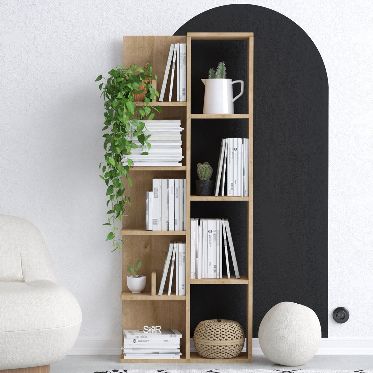Βιβλιοθήκη Andros Δρυς 60x18x150 εκ. Μελαμίνης