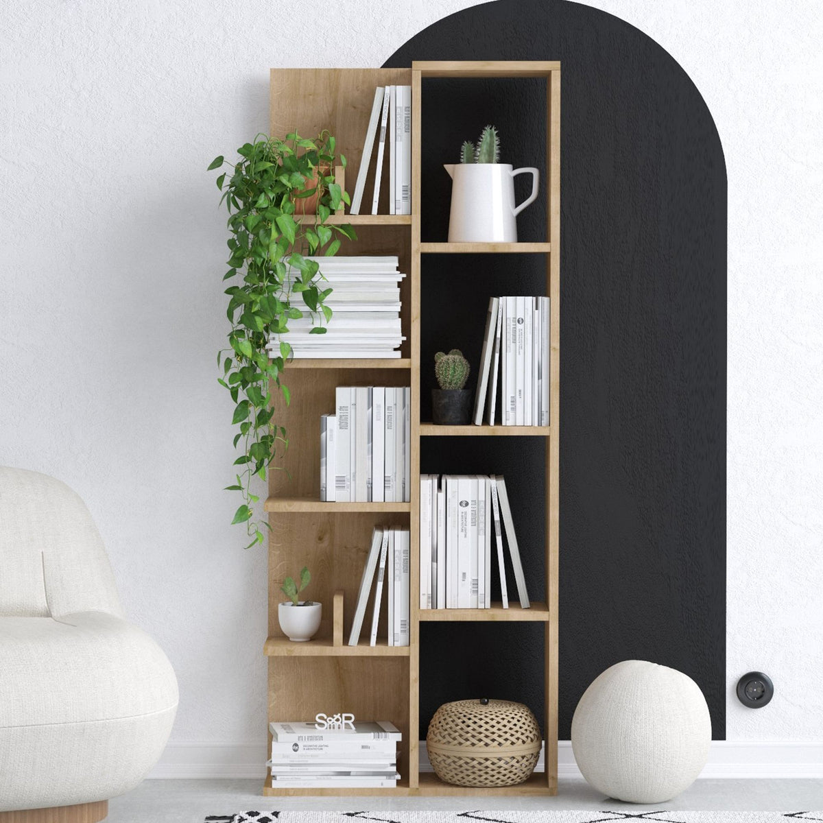 Βιβλιοθήκη Andros Δρυς 60x18x150 εκ. Μελαμίνης